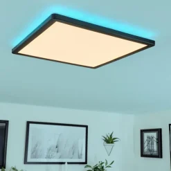 Plafonnier Hortinhas LED Noir, 1 lumière, Télécommandes, Changeur de couleurs