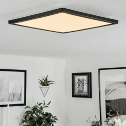 Plafonnier Hortinhas LED Noir, 1 lumière, Télécommandes, Changeur de couleurs