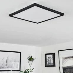 Plafonnier Hortinhas LED Noir, 1 lumière, Télécommandes, Changeur de couleurs