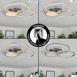 Plafonnier Hosum LED Nickel mat, 1 lumière