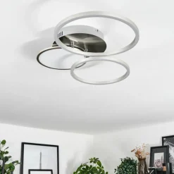 Plafonnier Hosum LED Nickel mat, 1 lumière