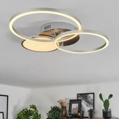 Plafonnier Hosum LED Nickel mat, 1 lumière