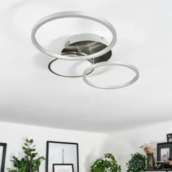 Plafonnier Hosum LED Nickel mat, 1 lumière