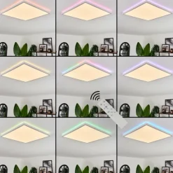 Plafonnier Hotinhas LED Blanc, 1 lumière, Télécommandes, Changeur de couleurs