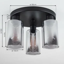 Plafonnier Hunouri Noir, 3 lumières