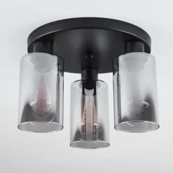Plafonnier Hunouri Noir, 3 lumières