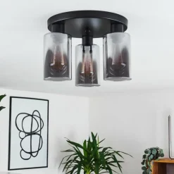 Plafonnier Hunouri Noir, 3 lumières