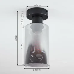 Plafonnier Hunouri Noir, 1 lumière