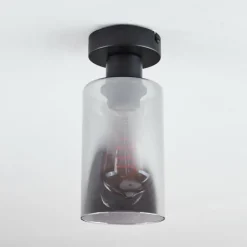 Plafonnier Hunouri Noir, 1 lumière