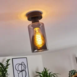 Plafonnier Hunouri Noir, 1 lumière