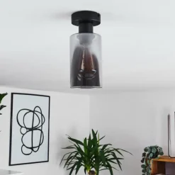 Plafonnier Hunouri Noir, 1 lumière