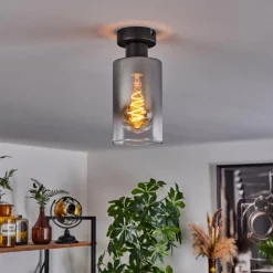 Plafonnier Hunouri Noir, 1 lumière