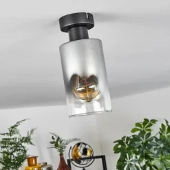 Plafonnier Hunouri Noir, 1 lumière