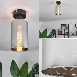 Plafonnier Hunouri Noir, 1 lumière