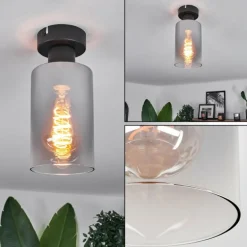 Plafonnier Hunouri Noir, 1 lumière