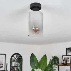 Plafonnier Hunouri Noir, 1 lumière