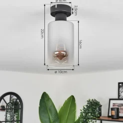 Plafonnier Hunouri Noir, 1 lumière