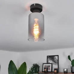 Plafonnier Hunouri Noir, 1 lumière