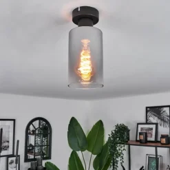 Plafonnier Hunouri Noir, 1 lumière