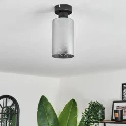 Plafonnier Hunouri Noir, 1 lumière