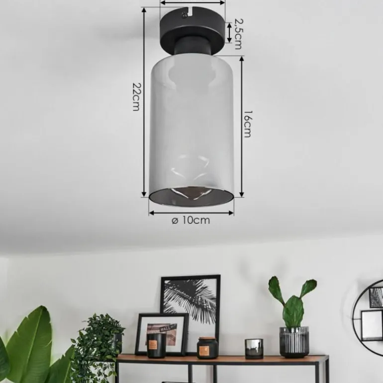 Plafonnier Hunouri Noir, 1 lumière