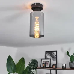 Plafonnier Hunouri Noir, 1 lumière