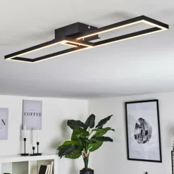 Plafonnier Hyacinthe LED Chrome, Noir, 1 lumière