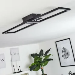 Plafonnier Hyacinthe LED Chrome, Noir, 1 lumière