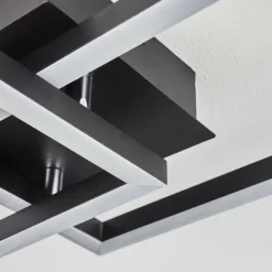 Plafonnier Hyacinthe LED Chrome, Noir, 1 lumière