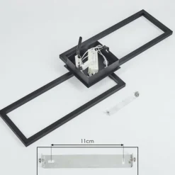 Plafonnier Hyacinthe LED Chrome, Noir, 1 lumière