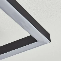 Plafonnier Hyacinthe LED Chrome, Noir, 1 lumière