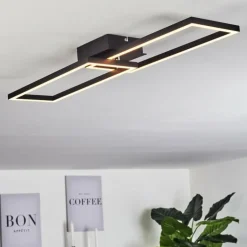 Plafonnier Hyacinthe LED Chrome, Noir, 1 lumière