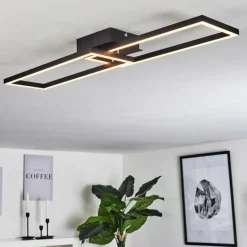 Plafonnier Hyacinthe LED Chrome, Noir, 1 lumière