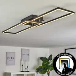 Plafonnier Hyacinthe LED Chrome, Noir, 1 lumière