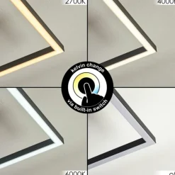 Plafonnier Hyacinthe LED Chrome, Noir, 1 lumière