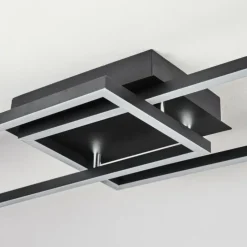 Plafonnier Hyacinthe LED Chrome, Noir, 1 lumière