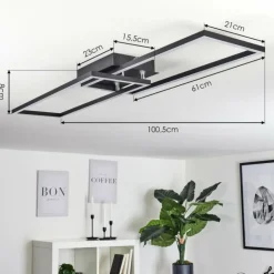 Plafonnier Hyacinthe LED Chrome, Noir, 1 lumière