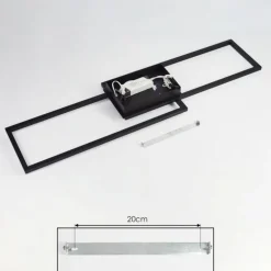 Plafonnier Hyacinthe LED Chrome, Noir, 1 lumière