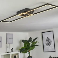 Plafonnier Hyacinthe LED Chrome, Noir, 1 lumière