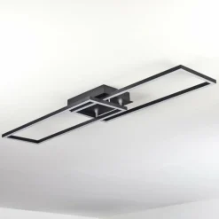 Plafonnier Hyacinthe LED Chrome, Noir, 1 lumière