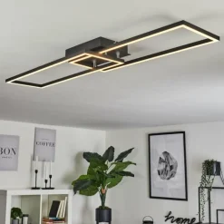 Plafonnier Hyacinthe LED Chrome, Noir, 1 lumière