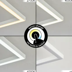 Plafonnier Hyacinthe LED Chrome, Blanc, 1 lumière