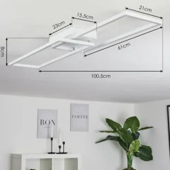 Plafonnier Hyacinthe LED Chrome, Blanc, 1 lumière