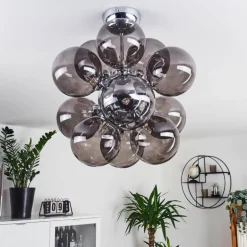 Plafonnier Hyco Chrome, 12 lumières