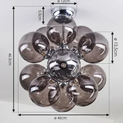 Plafonnier Hyco Chrome, 12 lumières