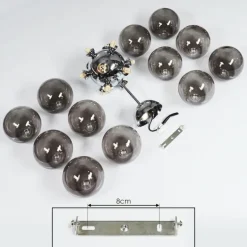 Plafonnier Hyco Chrome, 12 lumières