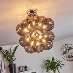 Plafonnier Hyco Chrome, 12 lumières