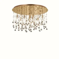Plafonnier Ideal Lux MOONLIGHT Champagne, Aspect cristal, 12 lumières
