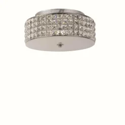 Plafonnier Ideal Lux ROMA Chrome, Aspect cristal, 4 lumières