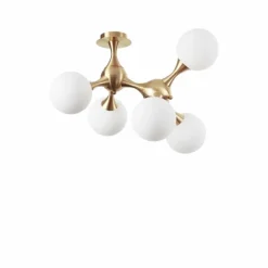 Plafonnier Ideallux NODI Laiton, 5 lumières